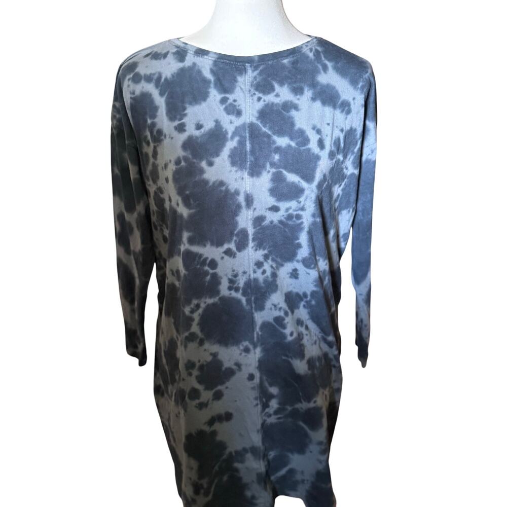 J. Jill 100% Cotton Grey/Black Tie Dye Dress NWOT